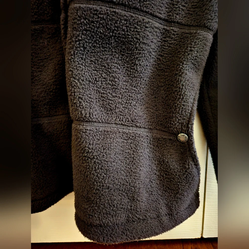 NWOT Black North Face Hooded Fleece Jacket, Sz M - Picture 5 of 7